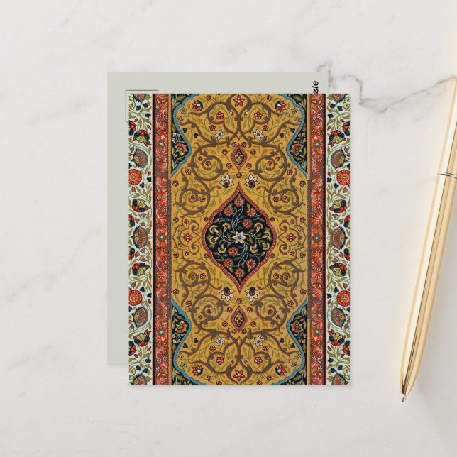 Cartão Postal Design de Elegante de Carpete Persa Antiquado (Frente/Verso In Situ)