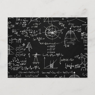 Cartão Postal Design de Equações de Quadro Negro de Matemática e