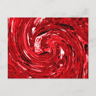 Cartão Postal Design de espiral preto branco vermelho