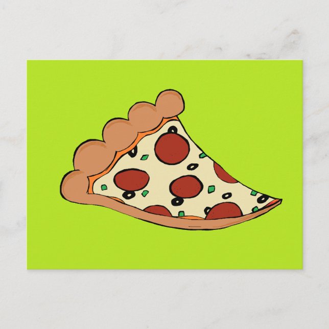 Cartão Postal Design de fatia de pizza (Frente)