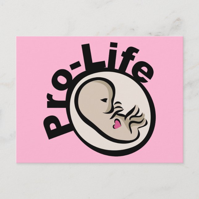 Cartão Postal Design de Feto Pro-Life (Frente)