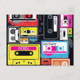 Cartão Postal Design de fitas Legal funky Mix