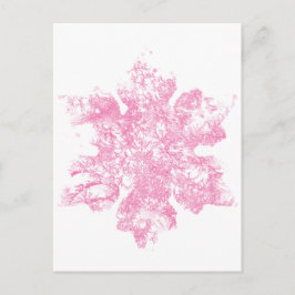 Cartão Postal Design de Floco de Neve, Snowflake, Rosa