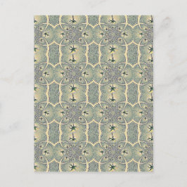 Cartão Postal Design de Flor Abstrato Verde Vintage