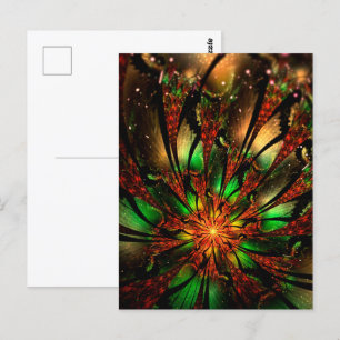 Cartão Postal design de flor fractal abstrato.