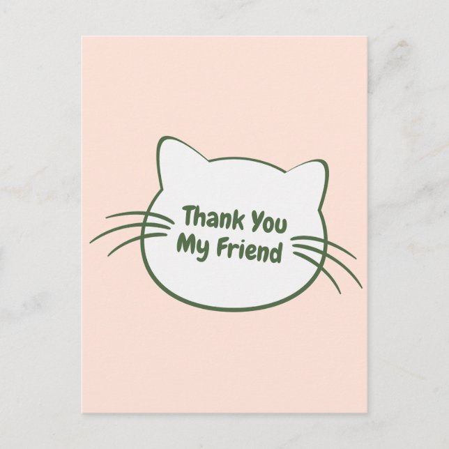 Cartão Postal Design de Forma de Gato Personalizado | Presente p (Frente)