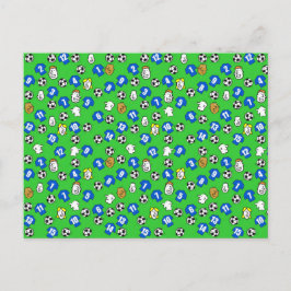 Cartão Postal Design de futebol com camisas azuis