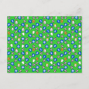 Cartão Postal Design de Futebol com Camisas Azuis