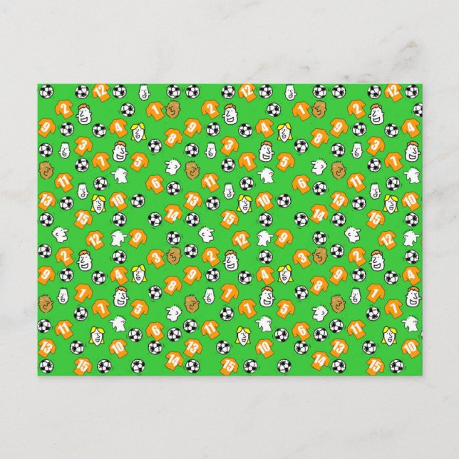 Cartão Postal Design de Futebol com Camisas Douradas (Frente)