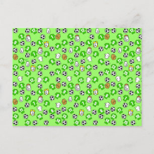 Cartão Postal Design de futebol com camisas verdes