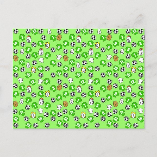 Cartão Postal Design de futebol com camisas verdes (Frente)