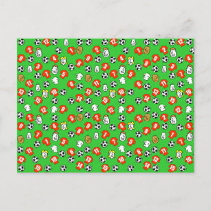 Cartão Postal Design de futebol com camisas vermelhas