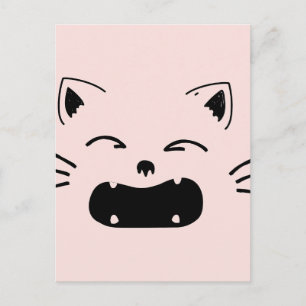 Cartão Postal Design de gato bonito trabalho de arte felino ad