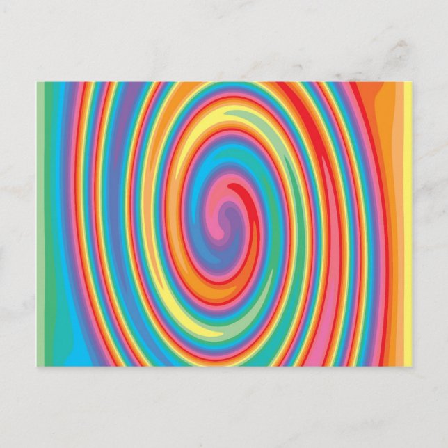 Cartão Postal Design de giro-rosca colorido (Frente)