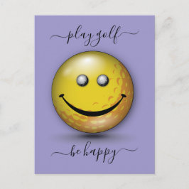 Cartão Postal Design de Golfista Feliz Minimalista Elegante