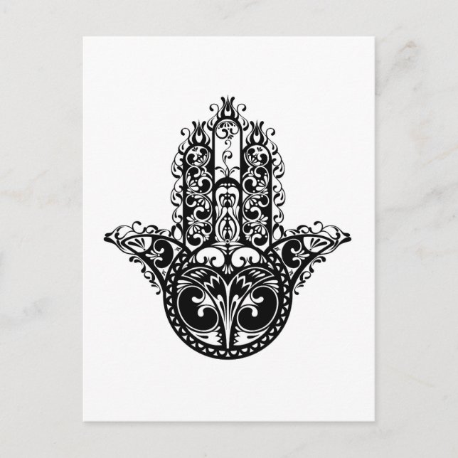 Cartão Postal Design de Hamsa Decorativo (Frente)