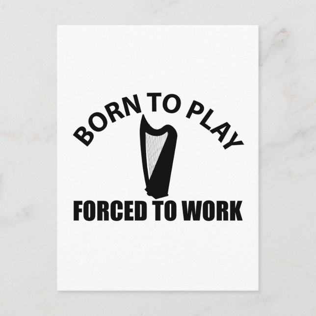 Cartão Postal design de harpa celta (Frente)