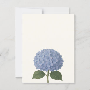 Cartão Postal Design de Ilustração Botânica de Hydrangea Azul