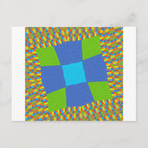 Cartão Postal Design de Impressão de Arte Ciana Azul Belo e Belo