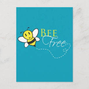 Cartão Postal Design de Inspiração Livre para Abelhas