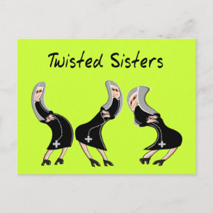 Cartão Postal Design de "Irmãs Torcidas", doações de freiras cat