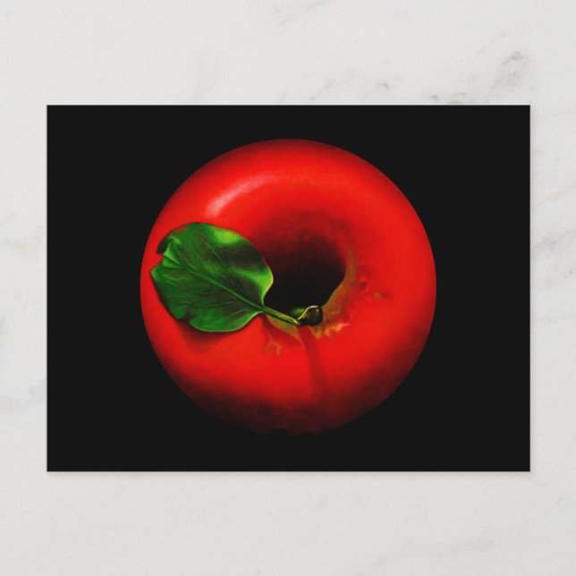 Cartão Postal Design de Maçã Vermelha (Frente)