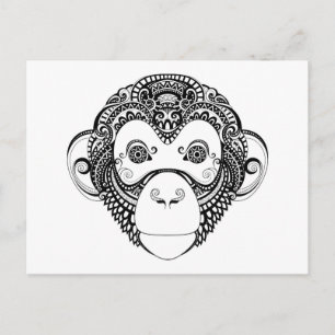 Cartão Postal Design de macaco inspirado