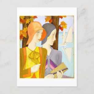 Cartão Postal Design de Moda do Vintage 1920