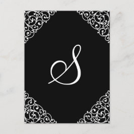 Cartão Postal Design de Monograma Personalizado de Rico Inspirad