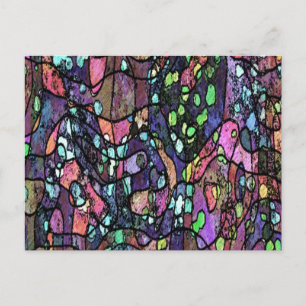 Cartão Postal Design de mosaico roxo