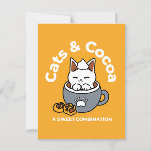 Cartão Postal Design de Mug Feriado com Cozy Cat e Cookies de Pa