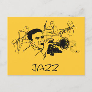 Cartão Postal Design de músico JAZZ