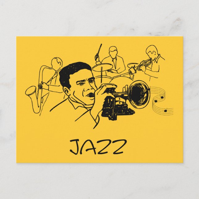 Cartão Postal Design de músico JAZZ (Frente)