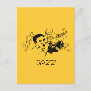 Cartão Postal Design de músico JAZZ