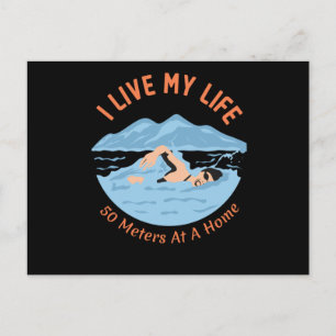 Cartão Postal Design de Nadadores Legais - Eu Vivo Minha Vida