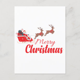 Cartão Postal Design de Natal e renas