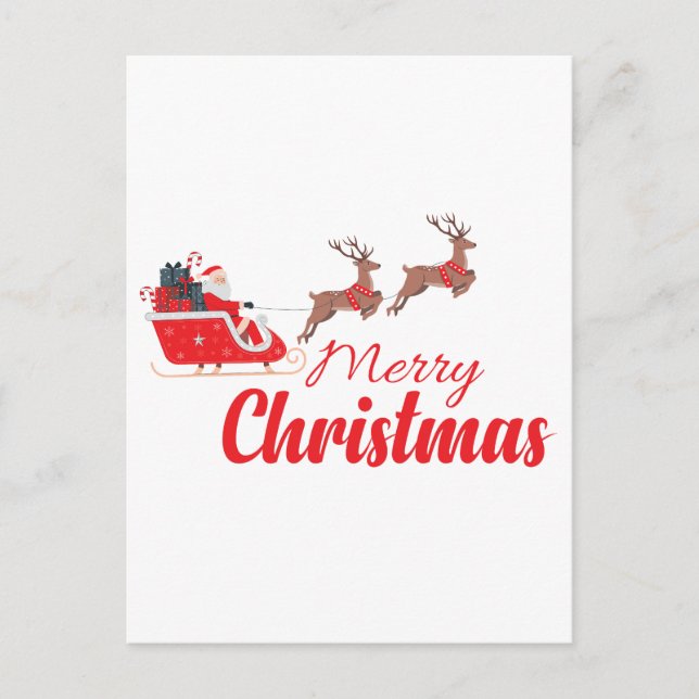 Cartão Postal Design de Natal e renas (Frente)