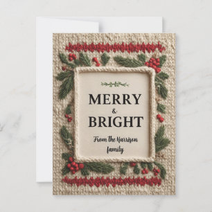 Cartão Postal Design de Natal "Feliz e Brilho"