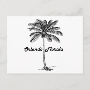 Cartão Postal Design de Orlando e Palm preto e branco