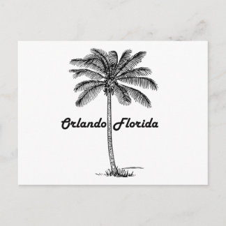 Cartão Postal Design de Orlando e Palm preto e branco