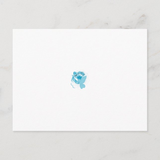 Cartão Postal design de ornamentado, azul claro e branco, numa b (Frente)