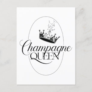 Cartão Postal Design de Oval da Rainha de Champanhe com Coroa