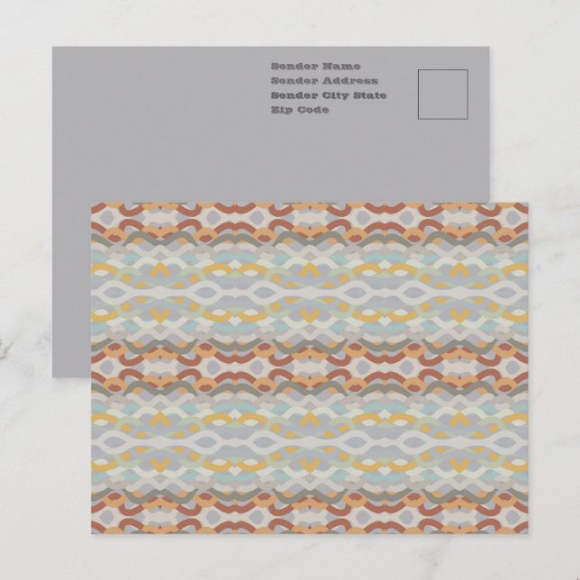 Cartão Postal Design de Padrão de Bloco de Cores Geométricas de  (Frente/Verso)