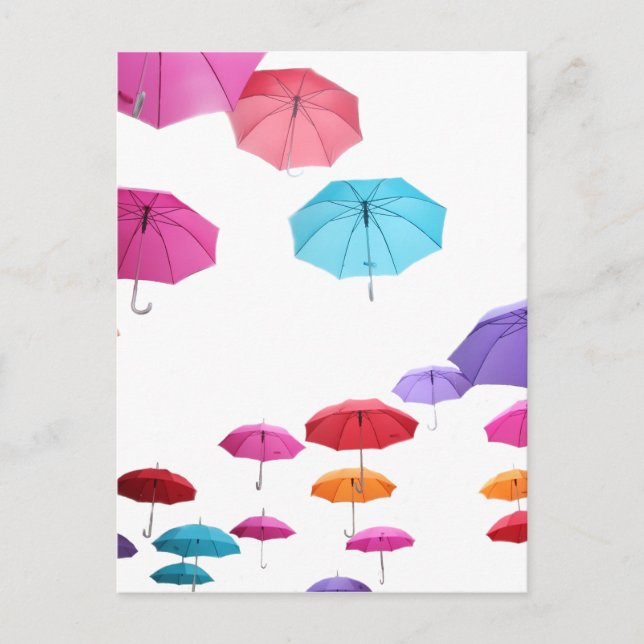 Cartão Postal design de padrão dos umbrellas (Frente)