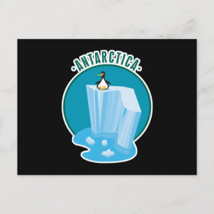 Cartão Postal design de pinguim antartica
