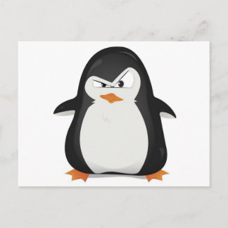 Cartão Postal Design de pinguim raivoso