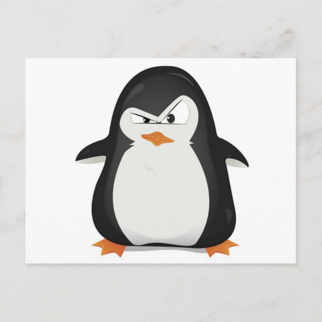 Cartão Postal Design de pinguim raivoso (Frente)
