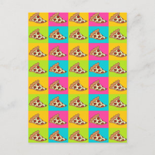 Cartão Postal Design de pizza com fatias