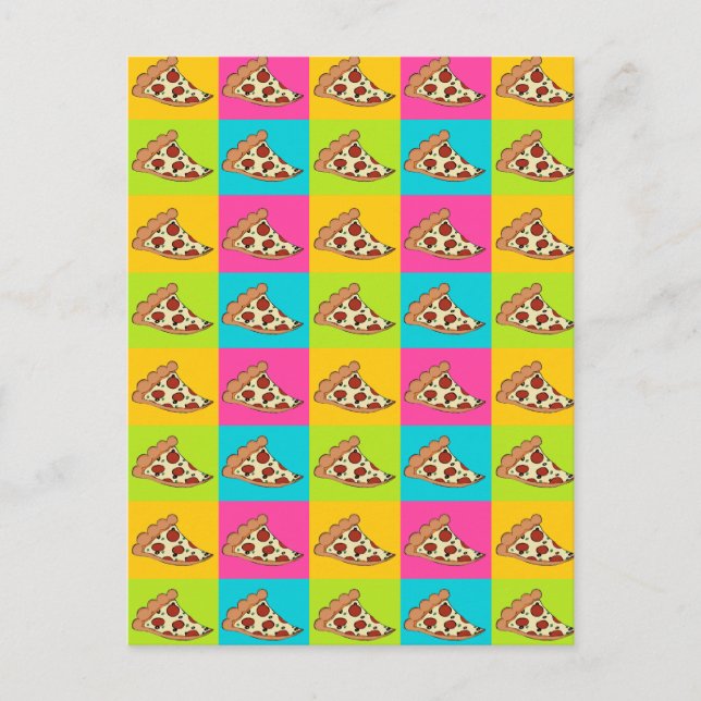 Cartão Postal Design de pizza com fatias (Frente)