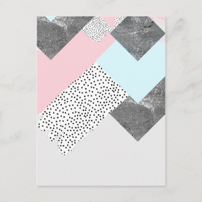 Cartão Postal Design de Pontas Geométricas do Pastel (Frente)